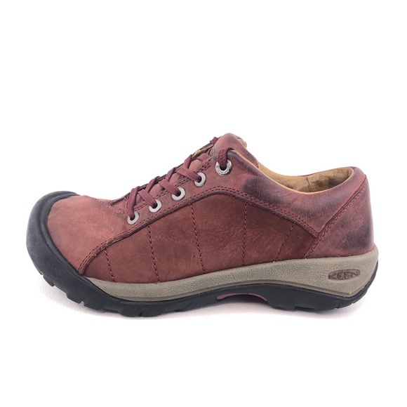 Keen Presidio Low Red Leather Hiking Shoes 7 - Picture 1 of 11